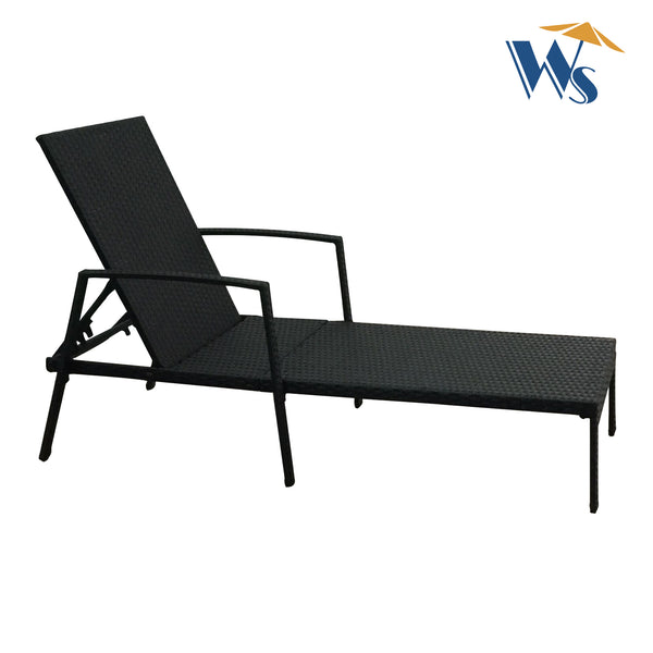 English Elm Outdoor Rattan Patio Chaise Lounge Chair with Adjustable 5-Position Recline, Removable Cushion, Durable Steel Frame Gray W65632237