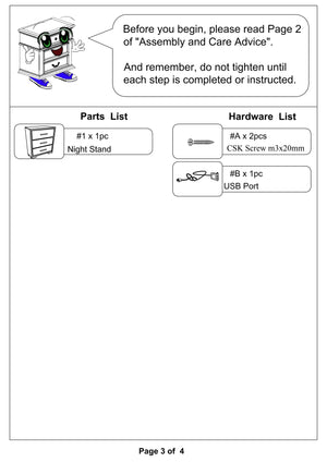 English Elm 1x Nightstand Warm Gray Solid Wood Contemporary Nightstand with Chrome Trim USB Charger, Sleek Lines HS11CM7589N-ID-AHD