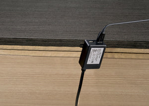 English Elm 1x Nightstand Warm Gray Solid Wood Contemporary Nightstand with Chrome Trim USB Charger, Sleek Lines HS11CM7589N-ID-AHD