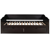 Hearth and Haven Infinity Extendable Daybed with 2 Storage Drawers, Espresso LP000519AAP