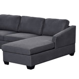 English Elm Ustyle Modern Large U-Shape Sectional Sofa, Double Extra Wide Chaise Lounge Couch, Grey