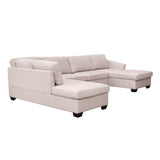 English Elm Ustyle Modern Large U-Shape Sectional Sofa, Double Extra Wide Chaise Lounge Couch, Beige