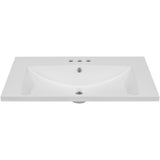 English Elm 30" Single Bathroom Vanity Top With White Basin, 3-Faucet Holes, Ceramic, White