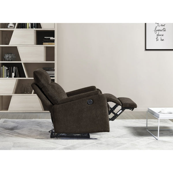 English Elm Hot Power Recliner Chair Plush Upholstered Usb Port Lumbar Support Living Room Seat W82040199