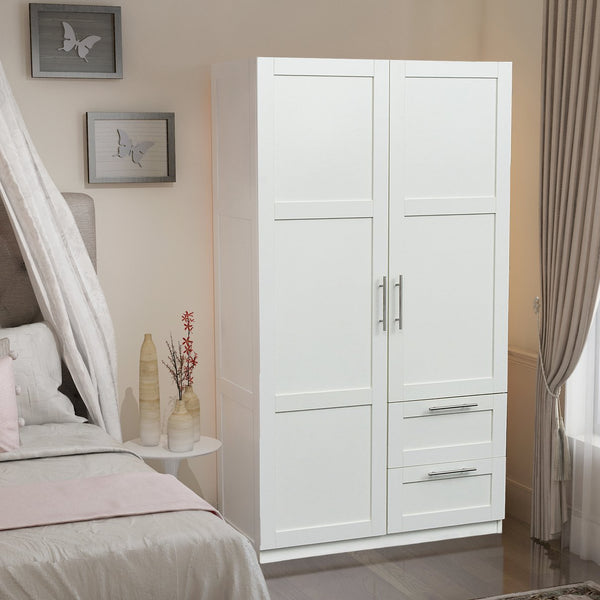 English Elm High Versatile Storage Cabinet With 2 Doors, 2 Drawers & 5 Compartments For Modern Spaces W331S00071