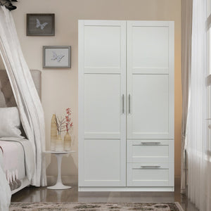 English Elm High Versatile Storage Cabinet With 2 Doors, 2 Drawers & 5 Compartments For Modern Spaces W331S00071