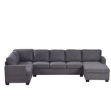 English Elm Ustyle Modern Large Upholstered U-Shape Sectional Sofa, Extra Wide Chaise Lounge Couch, Grey