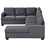 English Elm Ustyle Modern Large Upholstered U-Shape Sectional Sofa, Extra Wide Chaise Lounge Couch, Grey