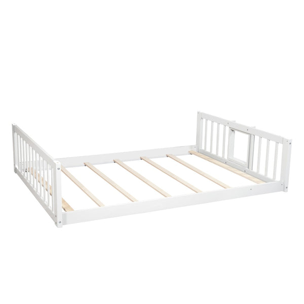English Elm Full-over-full-over-full Triple Bunk Bed with Slide Pine Frame Kids Room White LT100052AAK