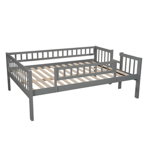 English Elm Full-over-full-over-full Triple Bunk Bed with Slide Pine Frame Kids Room White LT100052AAE