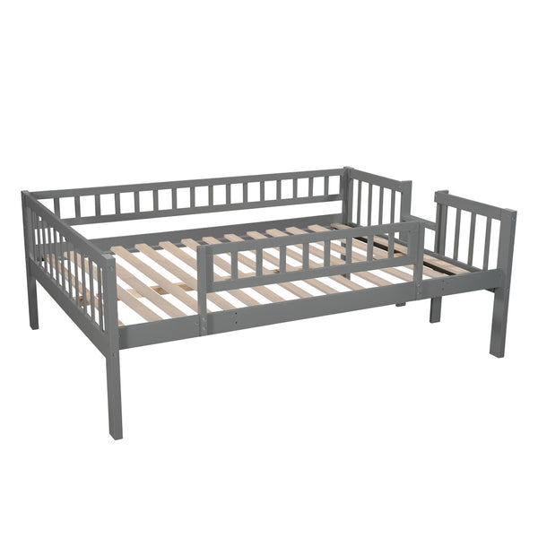 English Elm Full-over-full-over-full Triple Bunk Bed with Slide Pine Frame Kids Room White LT100052AAE