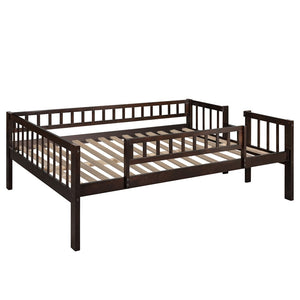 English Elm Full-over-full-over-full Pine Triple Bunk Bed with Slide Guardrails Espresso Finish LT000052AAP