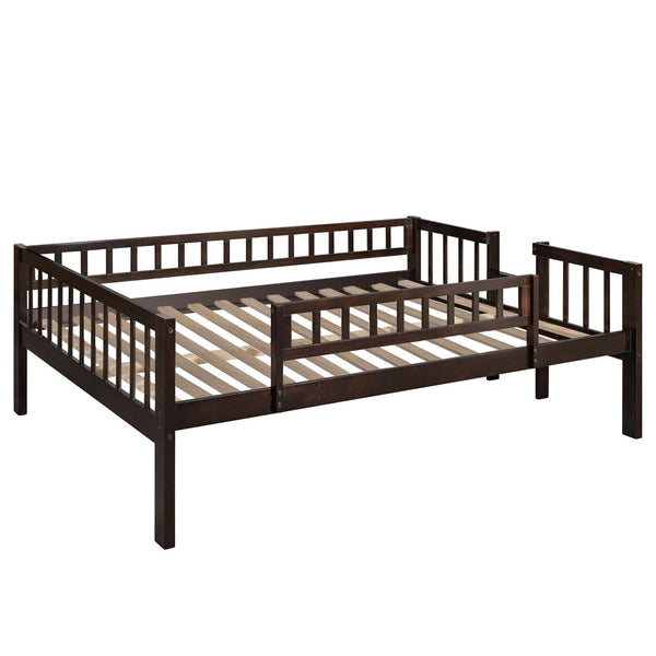 English Elm Full-over-full-over-full Triple Bunk Bed with Slide Pine Frame Kids Room White LT100052AAP