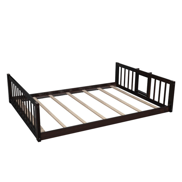 English Elm Full-over-full-over-full Pine Triple Bunk Bed with Slide Guardrails Espresso Finish LT000052AAP
