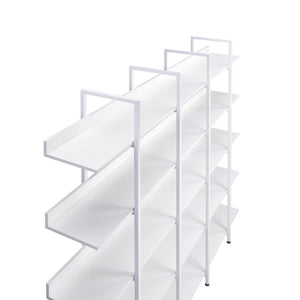 English Elm [video] Five Tier Industrial Open Bookshelf Steel Frame Mdf Shelves Home Office Storage White N725P387978W