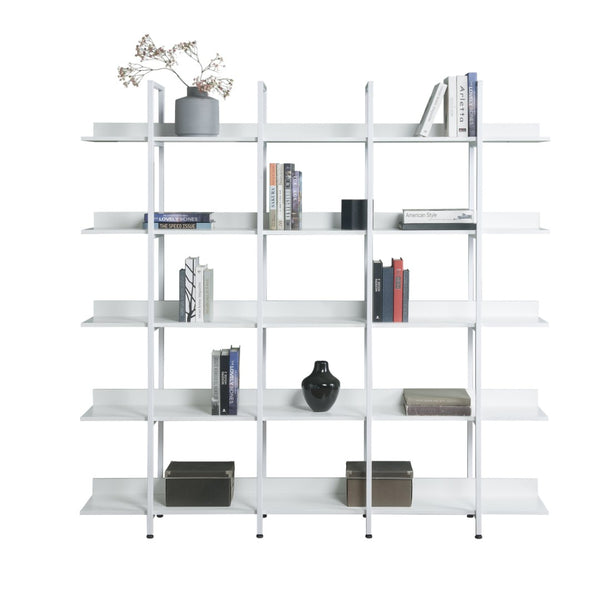 English Elm [video] Five Tier Industrial Open Bookshelf Steel Frame Mdf Shelves Home Office Storage White N725P387978W