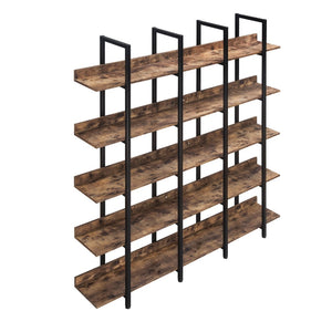 English Elm [video] Five Tier Industrial Open Bookshelf Steel Frame Mdf Shelves Home Office Storage N725P387978T