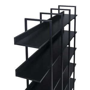 English Elm [video] Five Tier Industrial Open Bookshelf Steel Frame Mdf Shelves Home Office Storage Black N725P387978Z