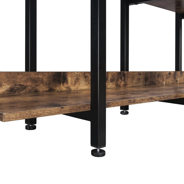 English Elm 5 Tier Bookcase Industrial Open Bookshelf with Steel Frame, 80lb Shelves, Anti-Fall Device Brown N725P247766T