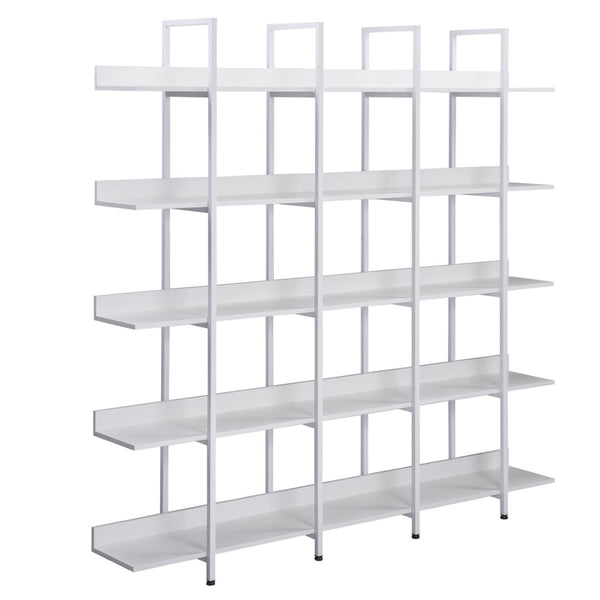 English Elm [video] Five Tier Industrial Open Bookshelf Steel Frame Mdf Shelves Home Office Storage White N725P387978W