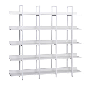 English Elm [video] Five Tier Industrial Open Bookshelf Steel Frame Mdf Shelves Home Office Storage White N725P387978W