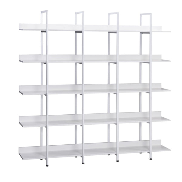 English Elm [video] Five Tier Industrial Open Bookshelf Steel Frame Mdf Shelves Home Office Storage White N725P387978W