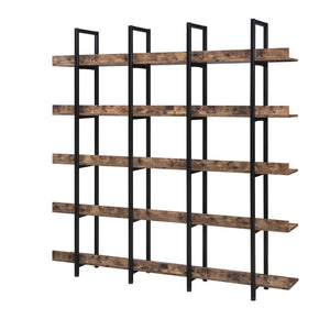 English Elm [video] Five Tier Industrial Open Bookshelf Steel Frame Mdf Shelves Home Office Storage N725P387978T