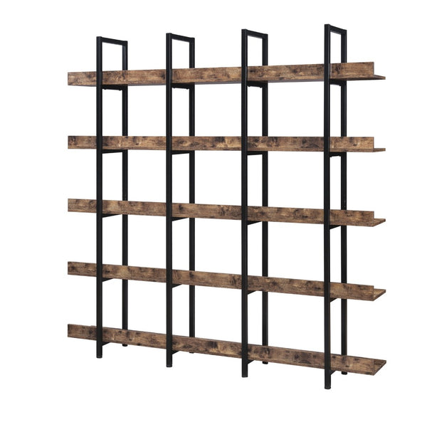 English Elm [video] Five Tier Industrial Open Bookshelf Steel Frame Mdf Shelves Home Office Storage N725P387978T