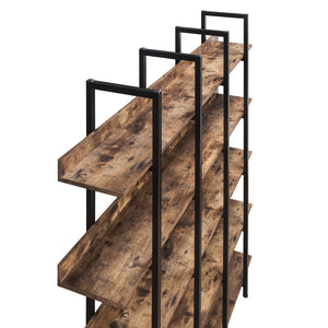 English Elm [video] Five Tier Industrial Open Bookshelf Steel Frame Mdf Shelves Home Office Storage N725P387978T