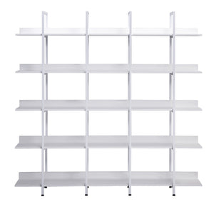 English Elm [video] Five Tier Industrial Open Bookshelf Steel Frame Mdf Shelves Home Office Storage White N725P387978W
