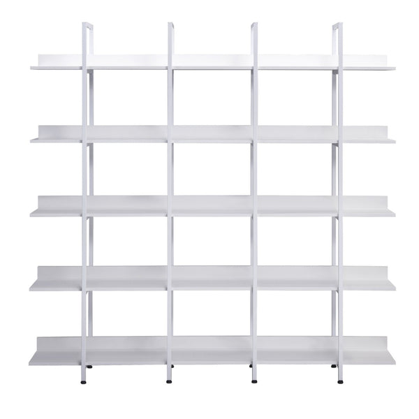 English Elm [video] Five Tier Industrial Open Bookshelf Steel Frame Mdf Shelves Home Office Storage White N725P387978W