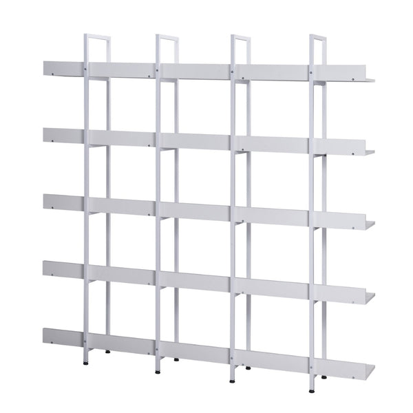 English Elm [video] Five Tier Industrial Open Bookshelf Steel Frame Mdf Shelves Home Office Storage White N725P387978W