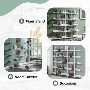 English Elm [video] Five Tier Industrial Open Bookshelf Steel Frame Mdf Shelves Home Office Storage White N725P387978W