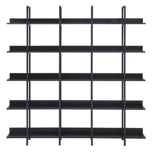 English Elm [video] Five Tier Industrial Open Bookshelf Steel Frame Mdf Shelves Home Office Storage Black N725P387978Z
