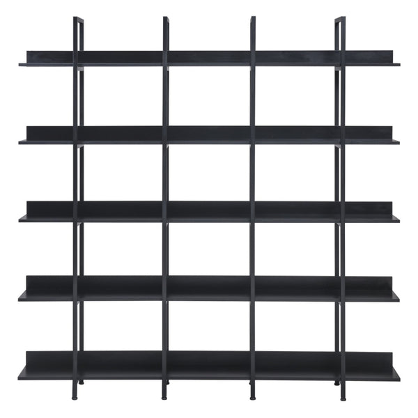 English Elm [video] Five Tier Industrial Open Bookshelf Steel Frame Mdf Shelves Home Office Storage Black N725P387978Z