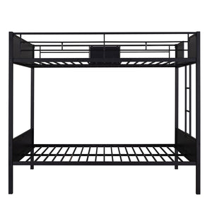English Elm Full-over-full Steel Bunk Bed with Wood Grain Panels Safety Rail and Built-in Ladder MF291654AAD