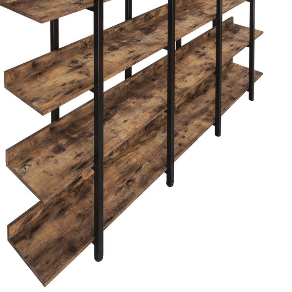 English Elm [video] Five Tier Industrial Open Bookshelf Steel Frame Mdf Shelves Home Office Storage N725P387978T