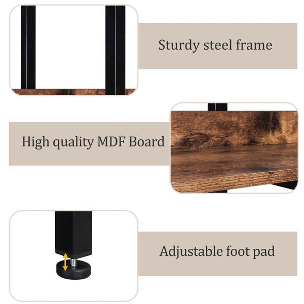 English Elm [video] Five Tier Industrial Open Bookshelf Steel Frame Mdf Shelves Home Office Storage N725P387978T