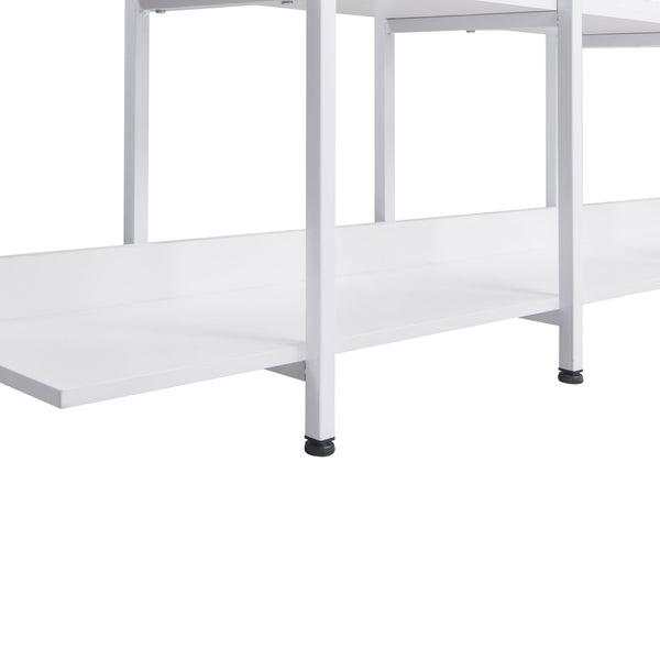 English Elm 5 Tier Bookcase Industrial Open Bookshelf with Steel Frame, 80lb Shelves, Anti-Fall Device White N725P247766W