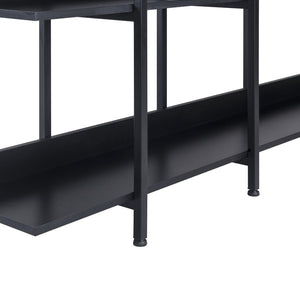 English Elm [video] Five Tier Industrial Open Bookshelf Steel Frame Mdf Shelves Home Office Storage Black N725P387978Z
