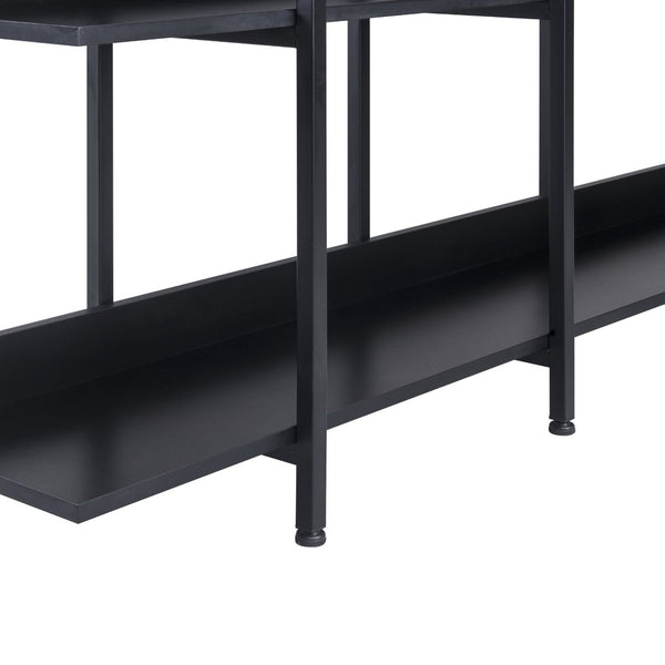 English Elm [video] Five Tier Industrial Open Bookshelf Steel Frame Mdf Shelves Home Office Storage Black N725P387978Z