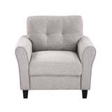 English Elm 35" Modern Living Room Armchair Linen Upholstered Couch Furniture For Home Or Office ,Light Grey,(1-Seat,Old Sku:Wf288517Aar)