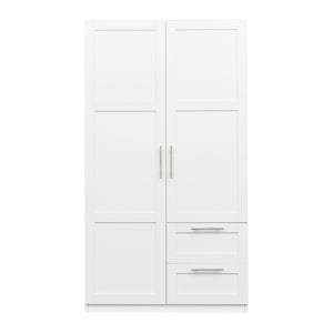 English Elm High Versatile Storage Cabinet With 2 Doors, 2 Drawers & 5 Compartments For Modern Spaces W331S00071
