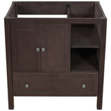 English Elm 30" Bathroom Vanity Base Only, Solid Wood Frame, Bathroom Storage Cabinet With Doors and Drawers, Brown