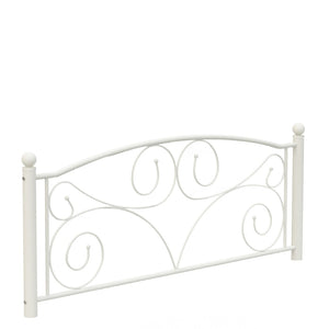 English Elm Full Size Steel Bed Frame with Floral Headboard Footboard for Quiet Restful Nights W21428123