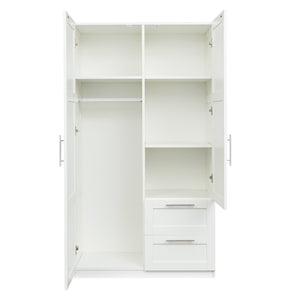 English Elm High Versatile Storage Cabinet With 2 Doors, 2 Drawers & 5 Compartments For Modern Spaces W331S00071