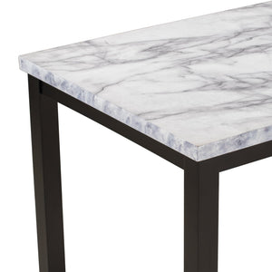 English Elm Trexm Faux Marble Dining Set with Four Cushioned Chairs Rubberwood Glam Kitchen ST000040AAA