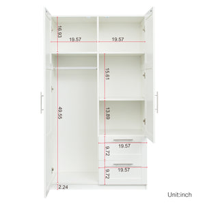 English Elm High Versatile Storage Cabinet With 2 Doors, 2 Drawers & 5 Compartments For Modern Spaces W331S00071