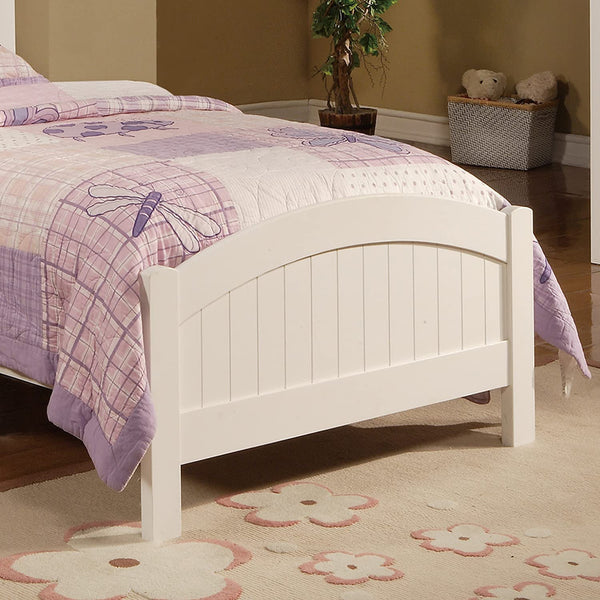 English Elm White Full Size Bedframe with Vertical Carved Headboard, Modern Youth Bedroom, Rubberwood Build Durable Elegant B011S01982