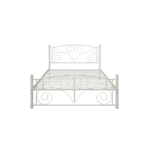 English Elm Queen Metal Bed Frame Floral Cutout Headboard Footboard Steel Bedroom Furniture W21428122